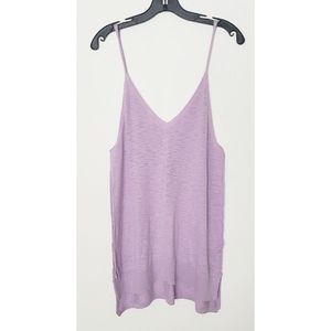 FREE PEOPLE lilac knit v-neck long cami top L